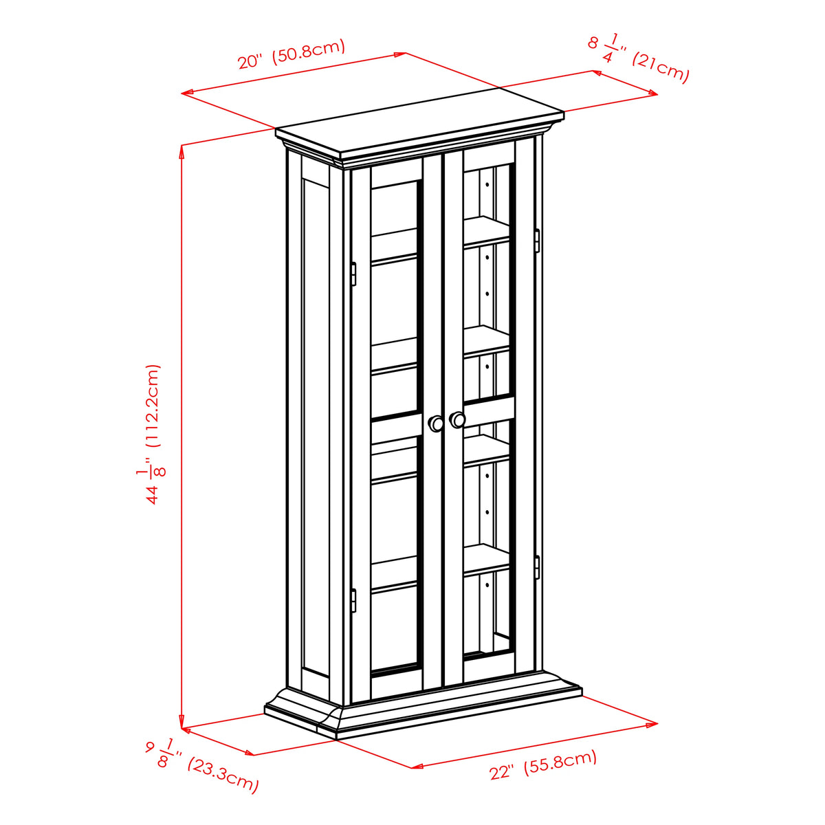 Walnut Finish Wood Media Cabinet L61487