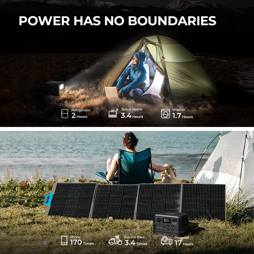 700W 537Wh LiFePO4 Portable Solar Generator I5624