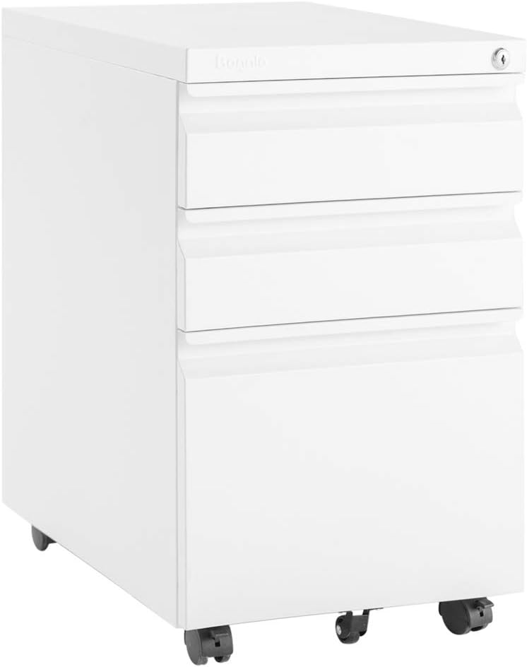 3 Drawer Mobile File Cabinet with Lock, Black P153