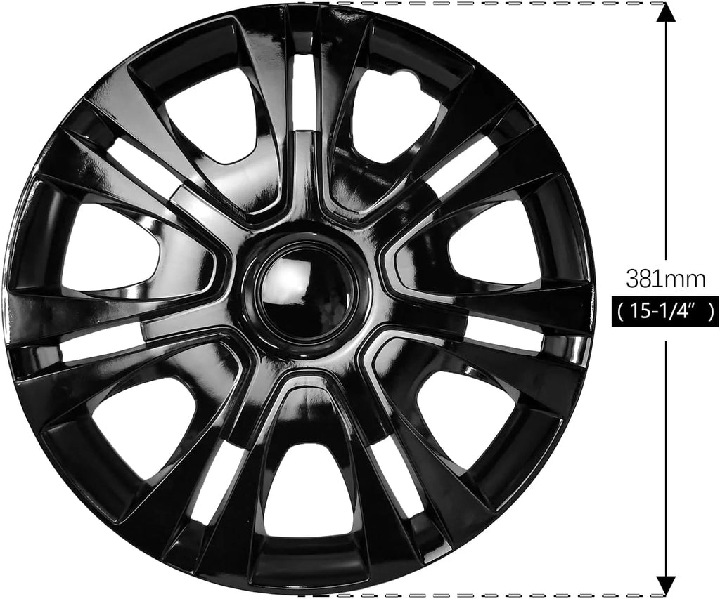 15 inch Set of 4 Black ABS Wheel Rim Covers Z1448