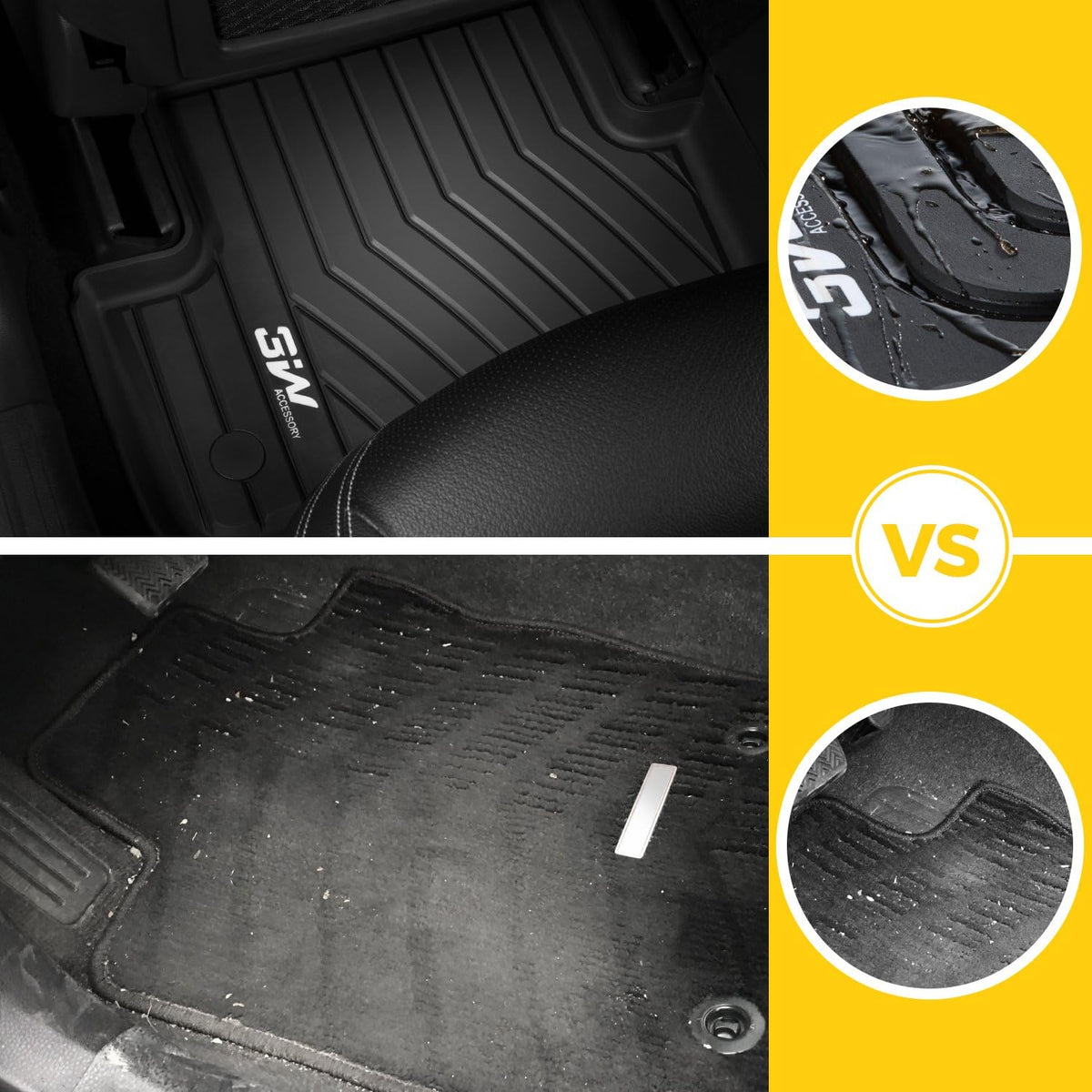 TPE All Weather Floor Mats Black Full Set W67884
