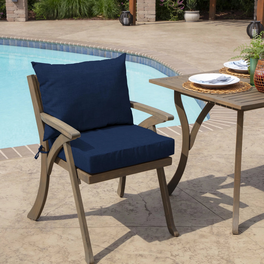 Sapphire Blue Outdoor Dining Chair Cushion Set 21 x 21 U265911