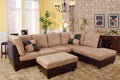 Beige MicroFiber Sectional Sofa with Chaise P40142