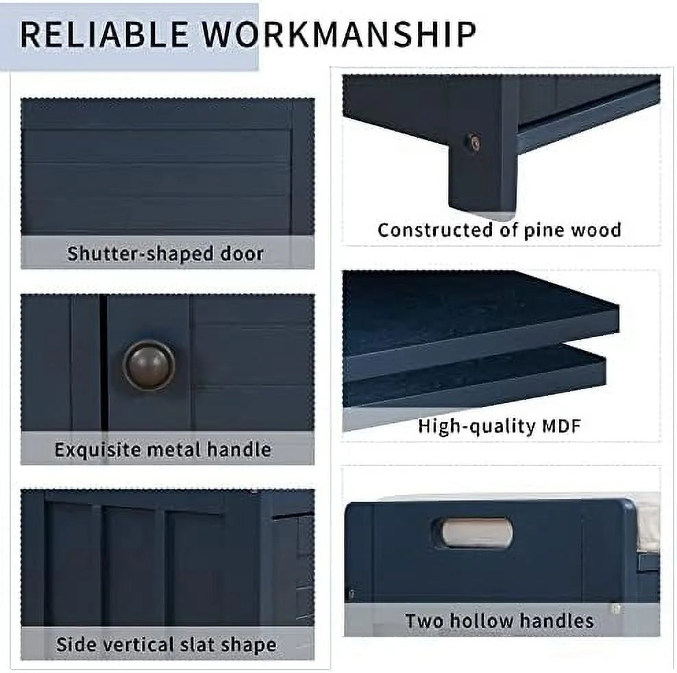 Espresso Wooden Entryway Bench with 3 Doors X251417