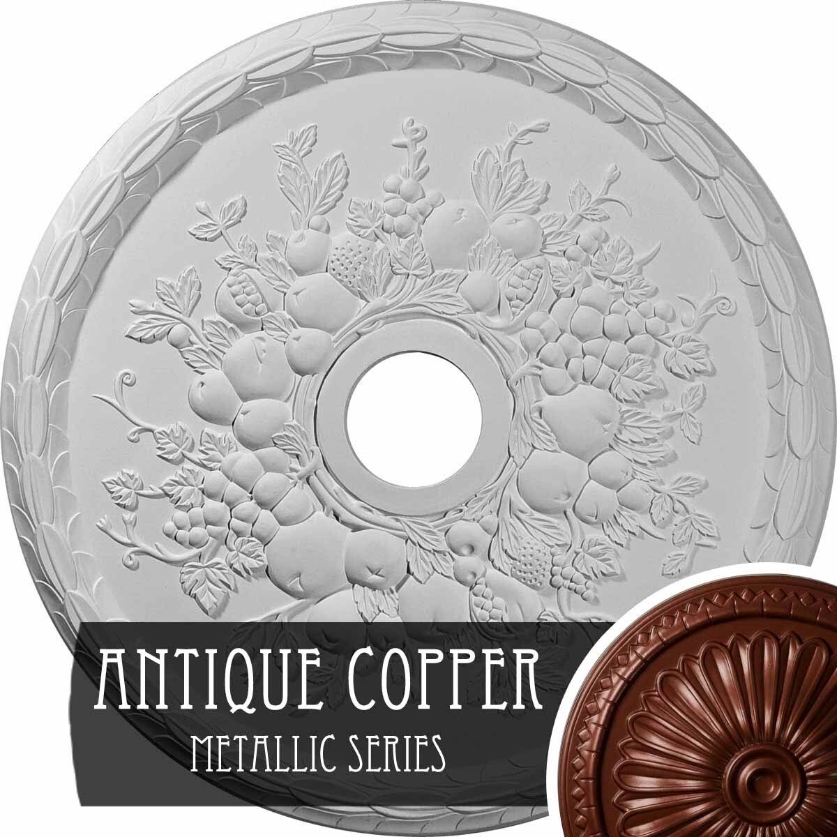 Grape Ceiling Medallion Hand-Painted Ultra Pure White Crackle C56450