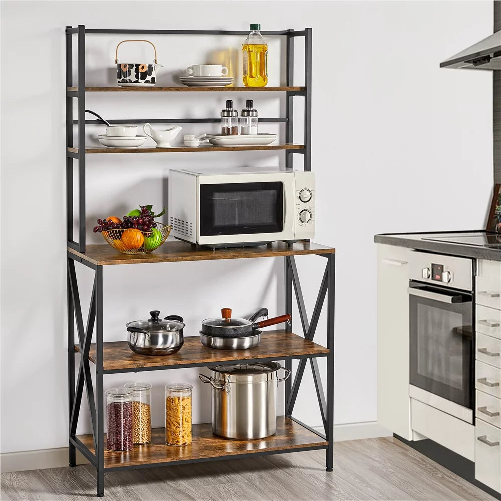 5-Tier Kitchen Storage Shelf Unit with Adjustable Feet C10315