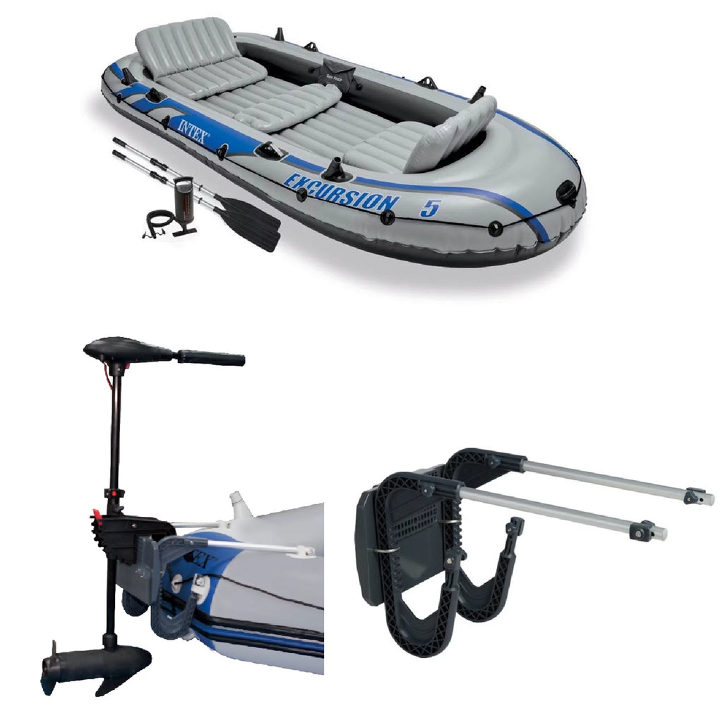 5 Person Inflatable Boat Set with Motor Mount Kit F146