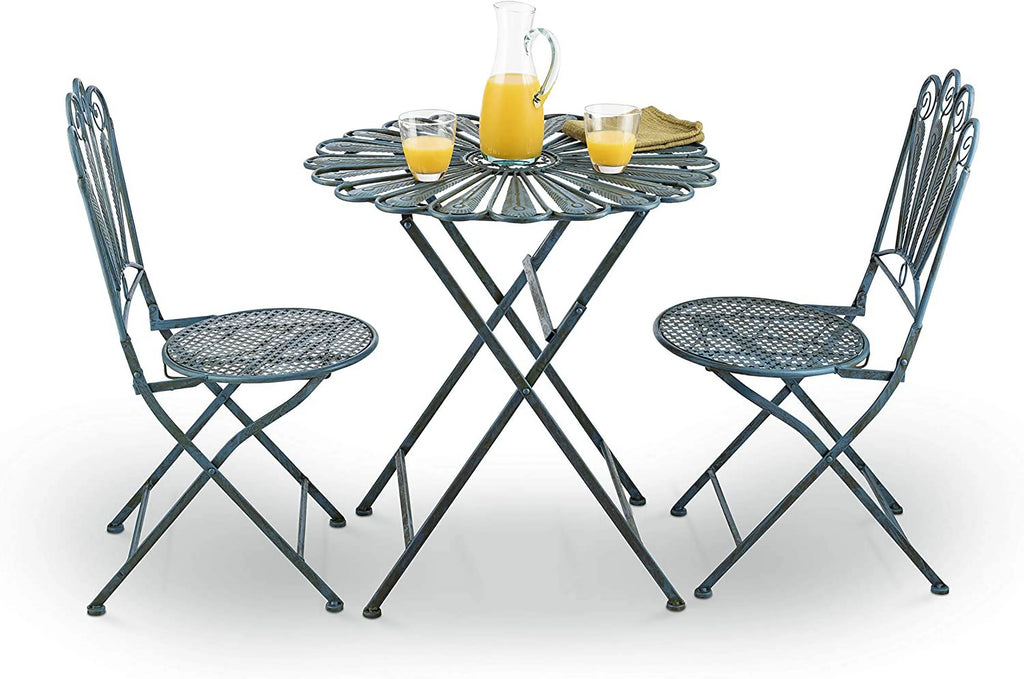 Blue 3-Piece Metal Bistro Set S98230