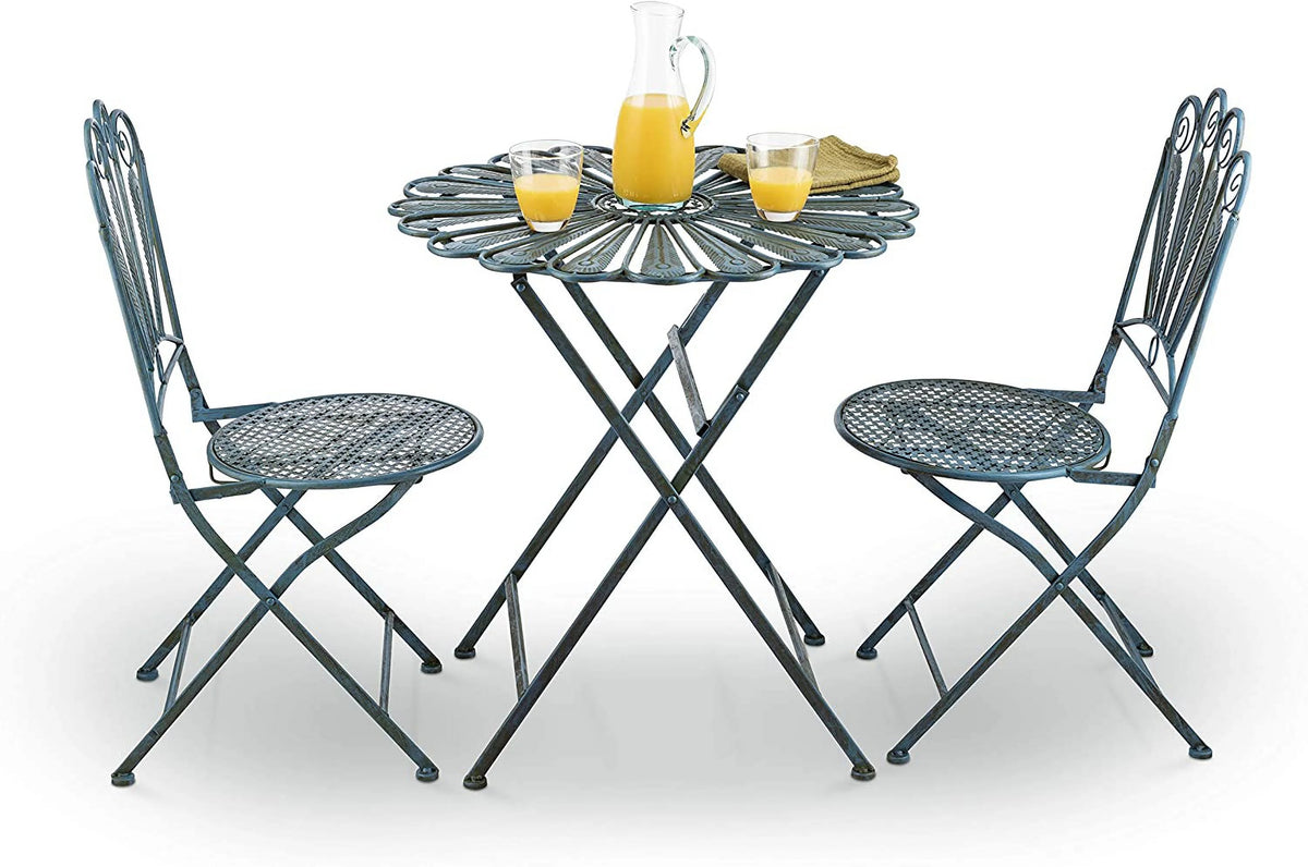 Blue 3-Piece Metal Bistro Set S98230