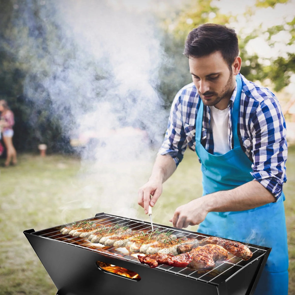 Foldable Charcoal Stainless Steel BBQ Grill R6508