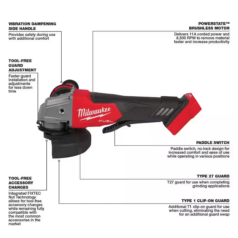 18V Lithium-Ion Brushless Cordless Reciprocating Saw and 4-1/2 in. Grinder O79394