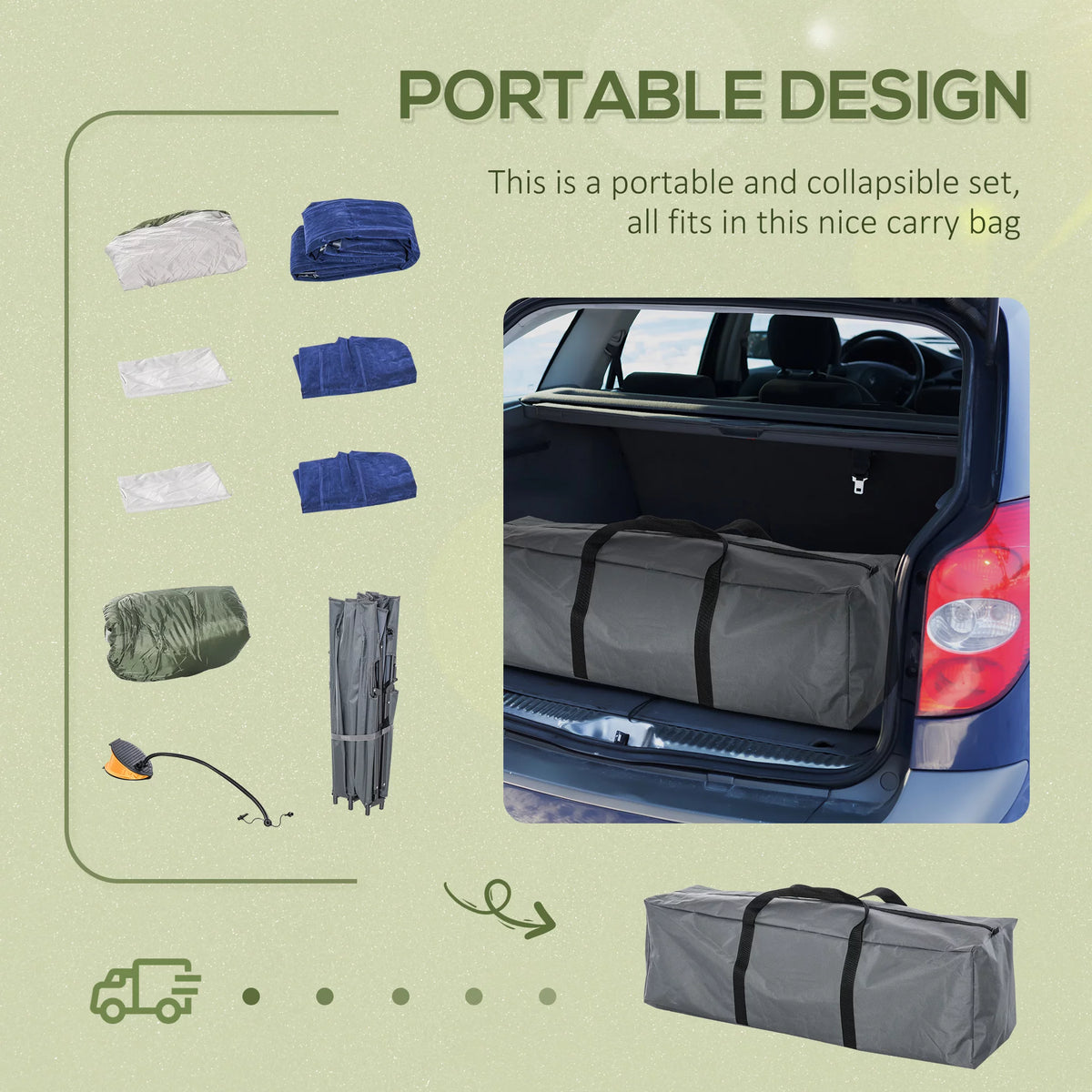 Folding Camping Cot Set with Sleeping Bag and Carry Bag K64833
