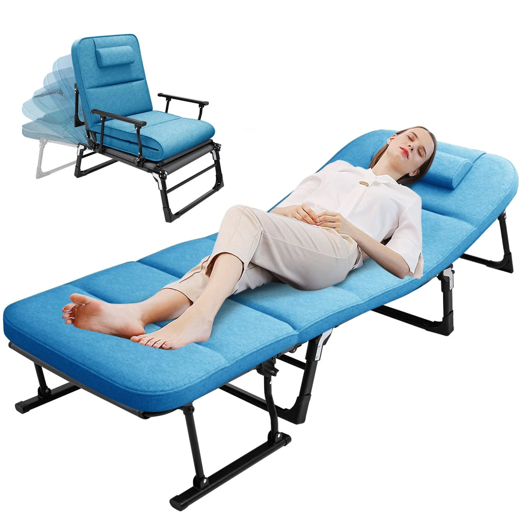 3 in 1 Folding Camping Cot Bed with Mattress & Pillow G4453