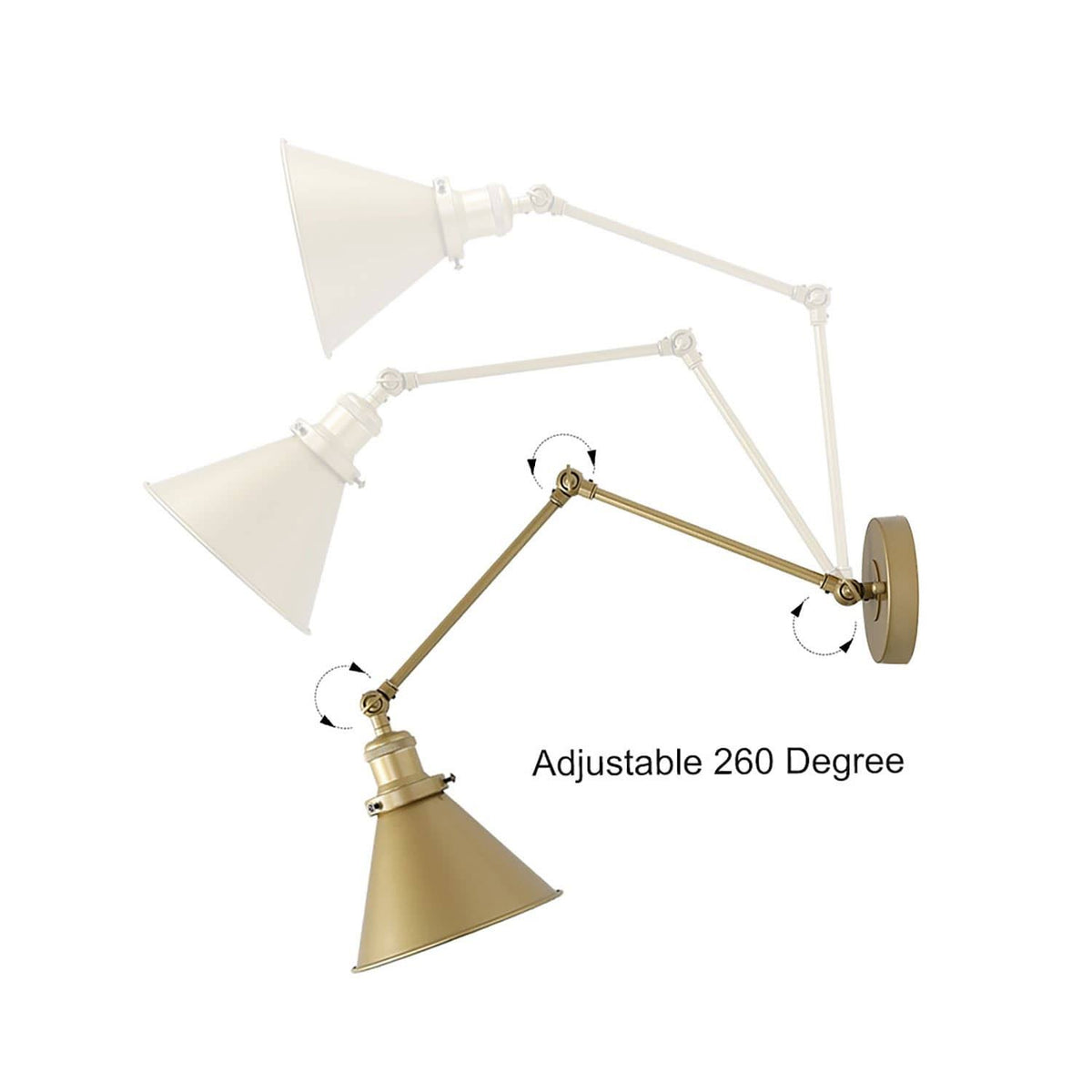 Adjustable Gold Swing Arm Plug-In Wall Lamp S969471