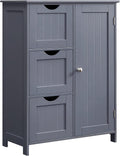 White Bathroom Storage Cabinet with 3 Drawers and Adjustable Shelf V85258