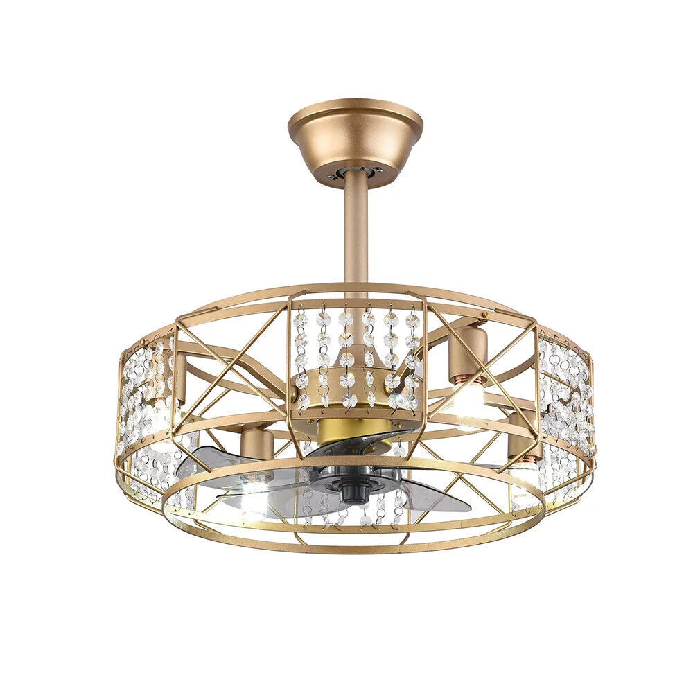 20" Crystal 4 Lights Ceiling Fan E63159