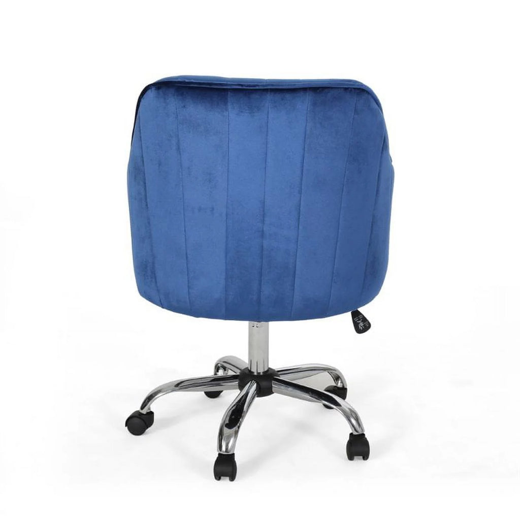 Navy Blue Velvet Swivel Chair O519