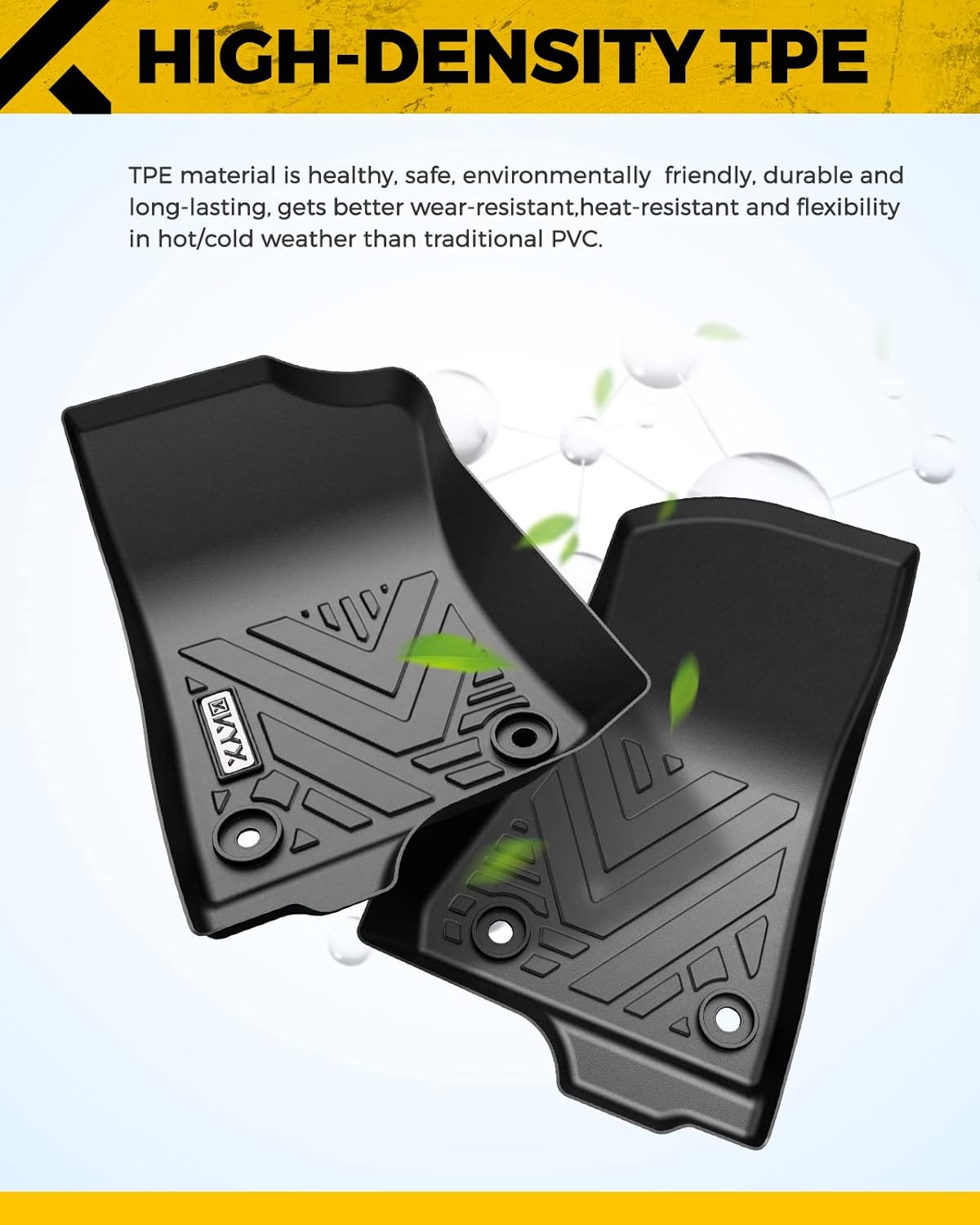 All Weather TPE Black Car Floor Mats B405