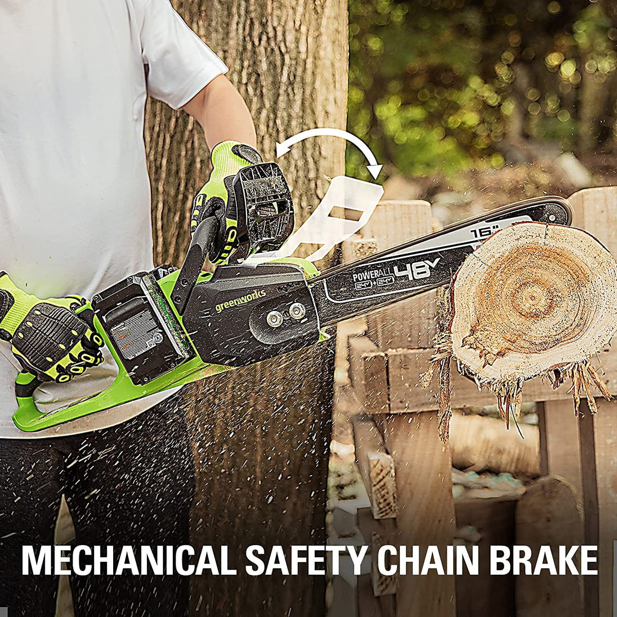 48V 16-inch Brushless Chainsaw with 4Ah Batteries and Dual Port Charger E359124