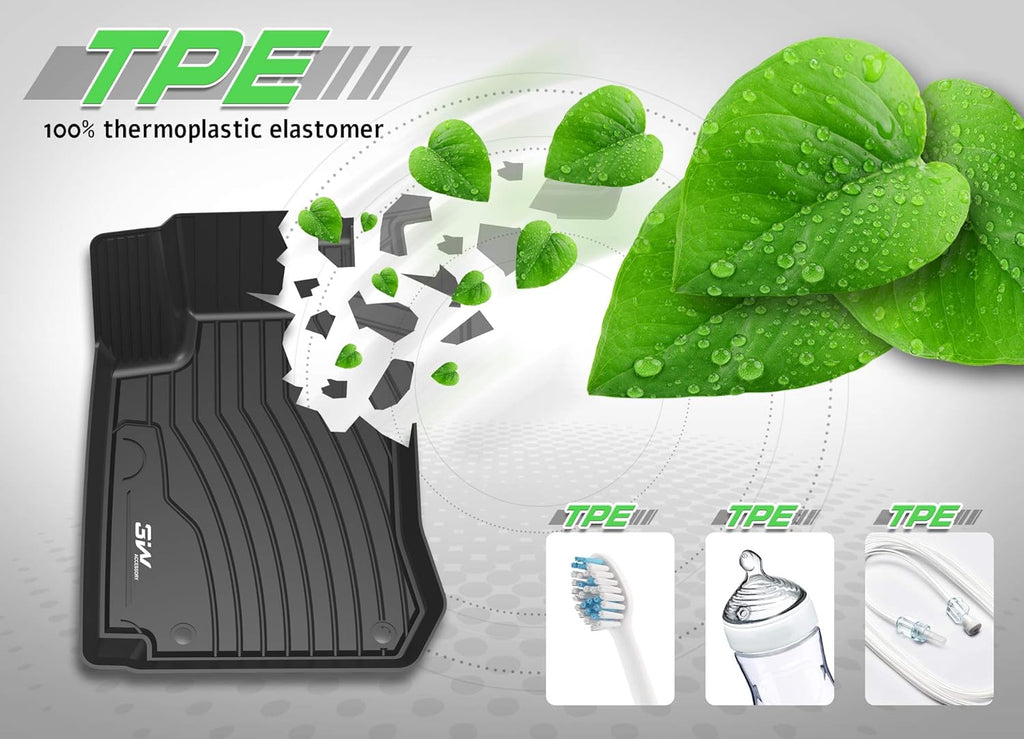 TPE All Weather Floor Mats Black Full Set W67884