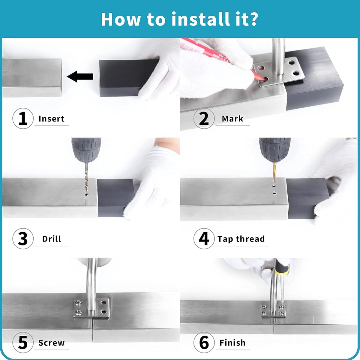 Brushed Stainless Steel Wall Mounted Stair Handrail L69773
