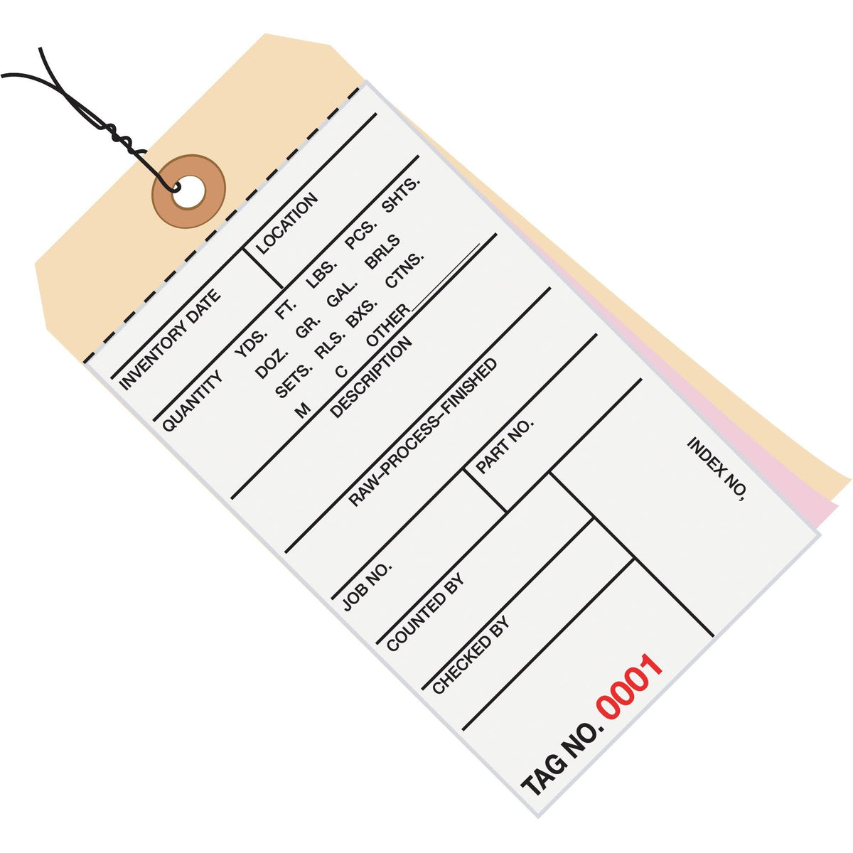 3 Part Carbonless Inventory Tags S773356