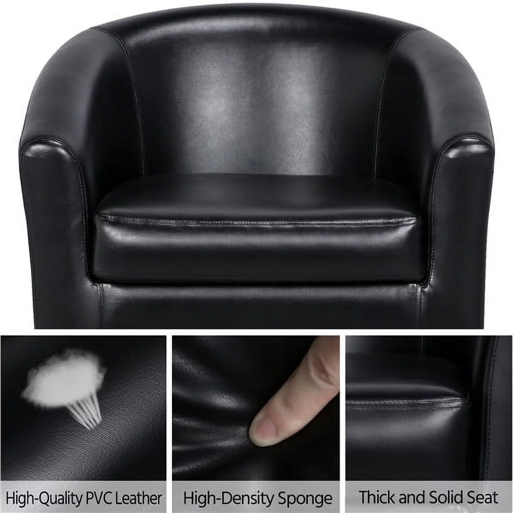 Black Faux Leather Accent Arm Chair T312837