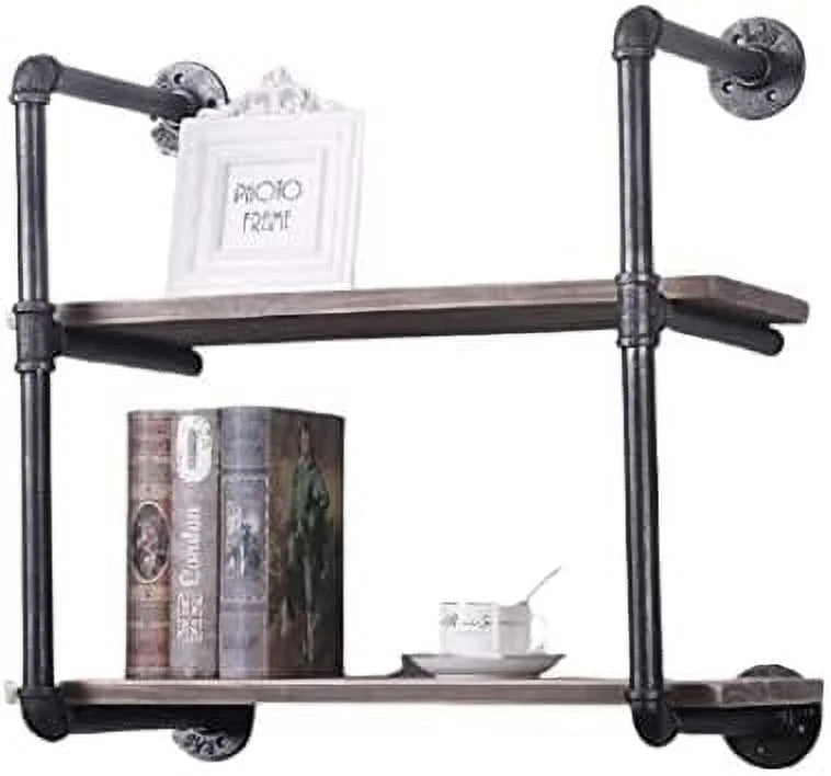 Retro Industrial Pipe Wall Mount Bookshelf X961521