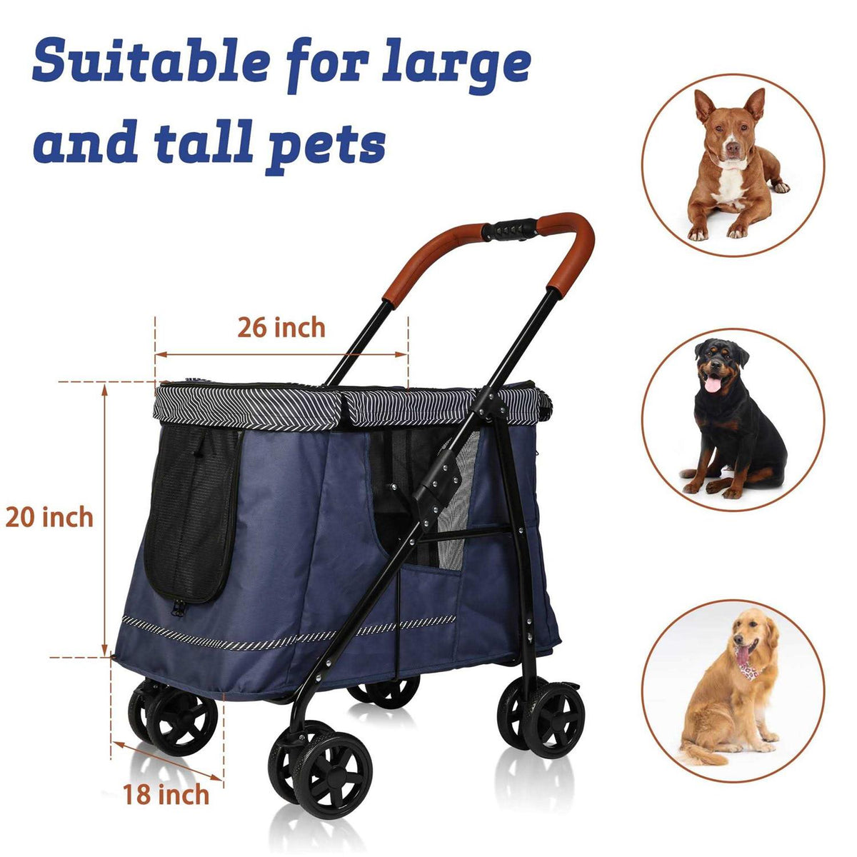 Folding Pet Stroller with Dual Entry A47255