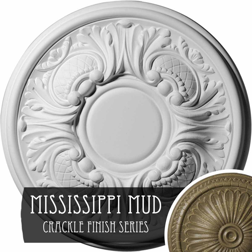 11 3/4 inch x 1 1/4 inch Hand-Painted Ceiling Medallion N386455