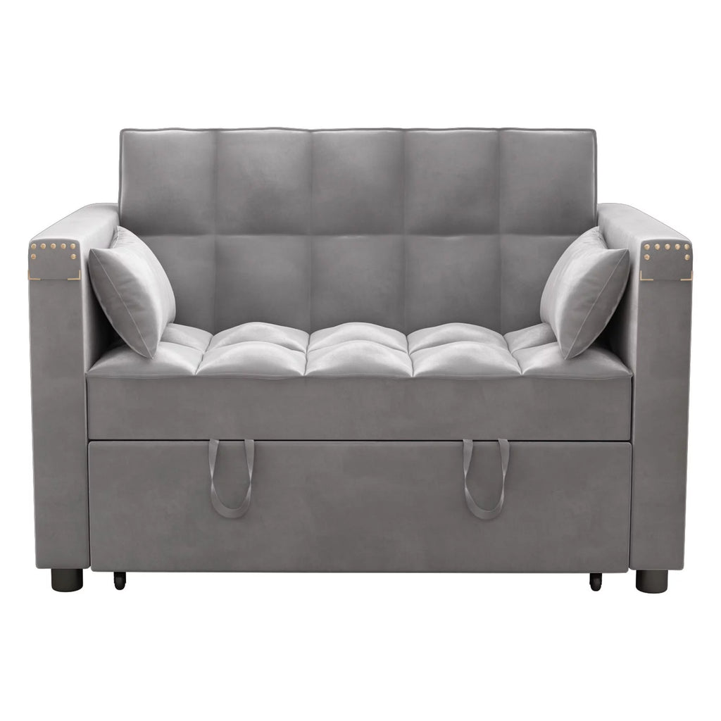 Velvet Convertible Sleeper Sofa Bed with Pull Out Bed Q9678