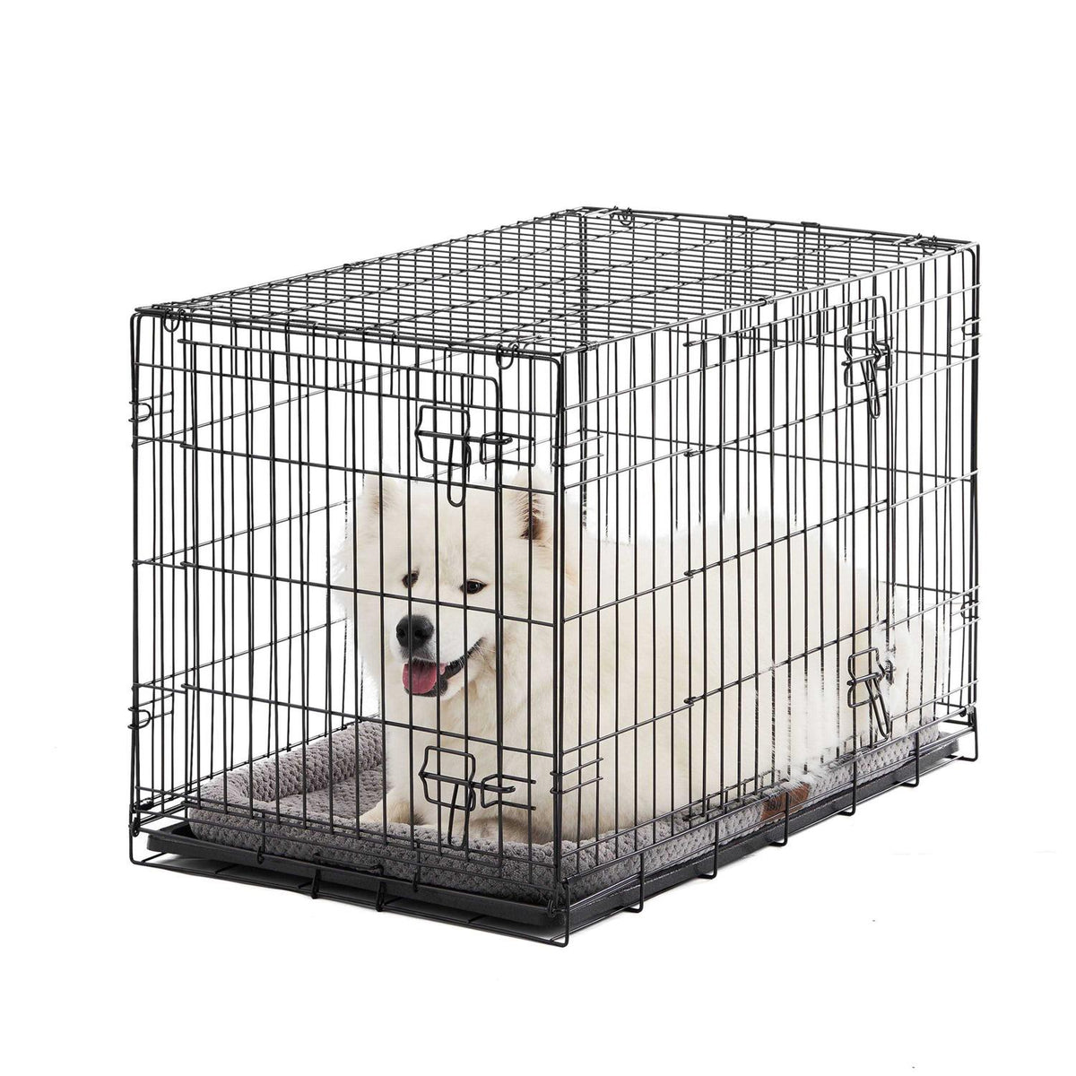 Double Door Folding Wire Dog Crate with Divider H8297