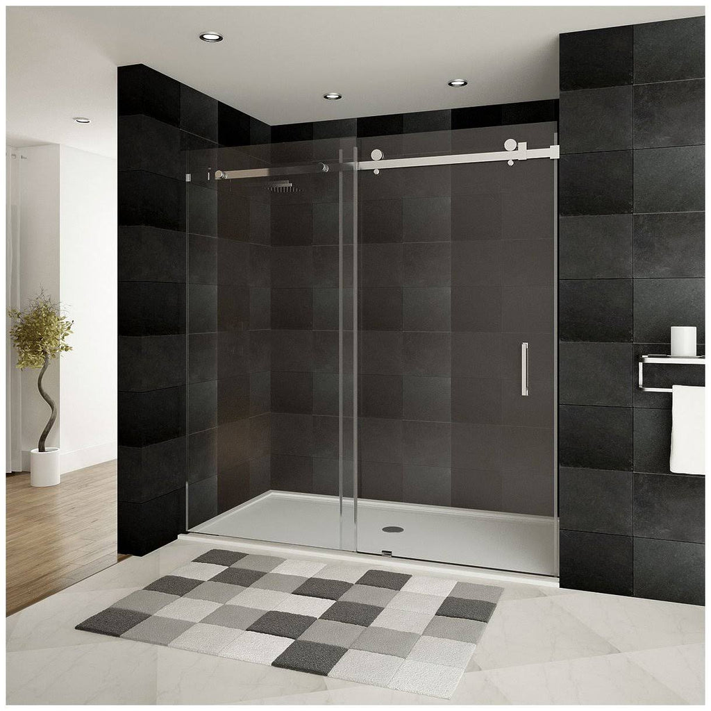 Semi-Frameless Sliding Shower Doors Chrome V624