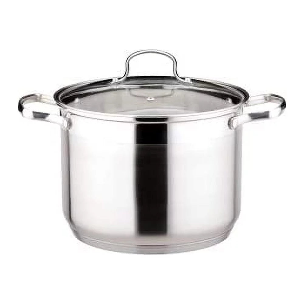 29.5 Quart Stainless Steel Stock Pot with Tempered Glass Lid Y80182