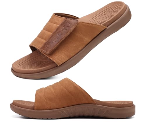 Mens Open Toe Athletic Sport Slides with Arch Support A88524
