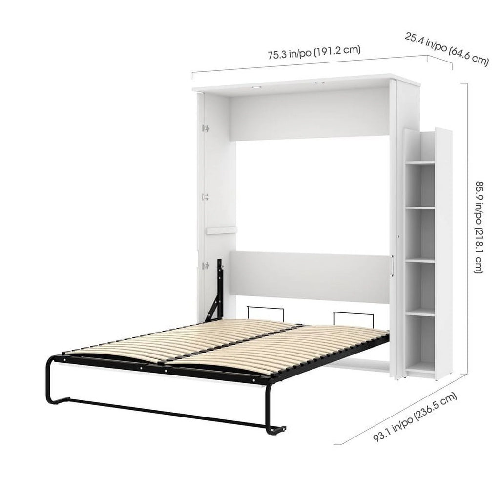 Queen Murphy Bed and Storage Unit in White T632