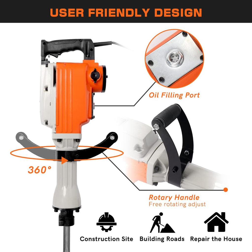 2200W Electric Demolition Jack Hammer Concrete Breaker with Chisel G487