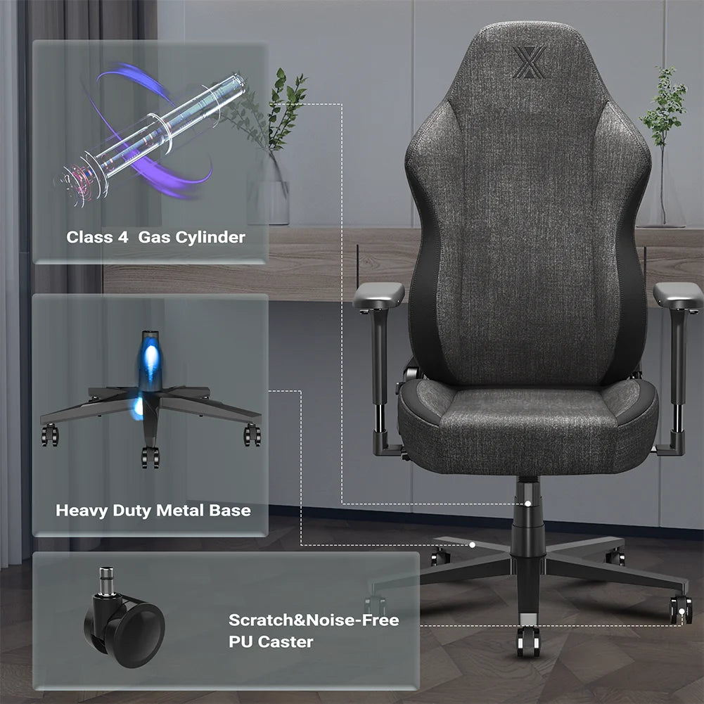Black Ergonomic Gaming Chair with Lumbar Support H2407