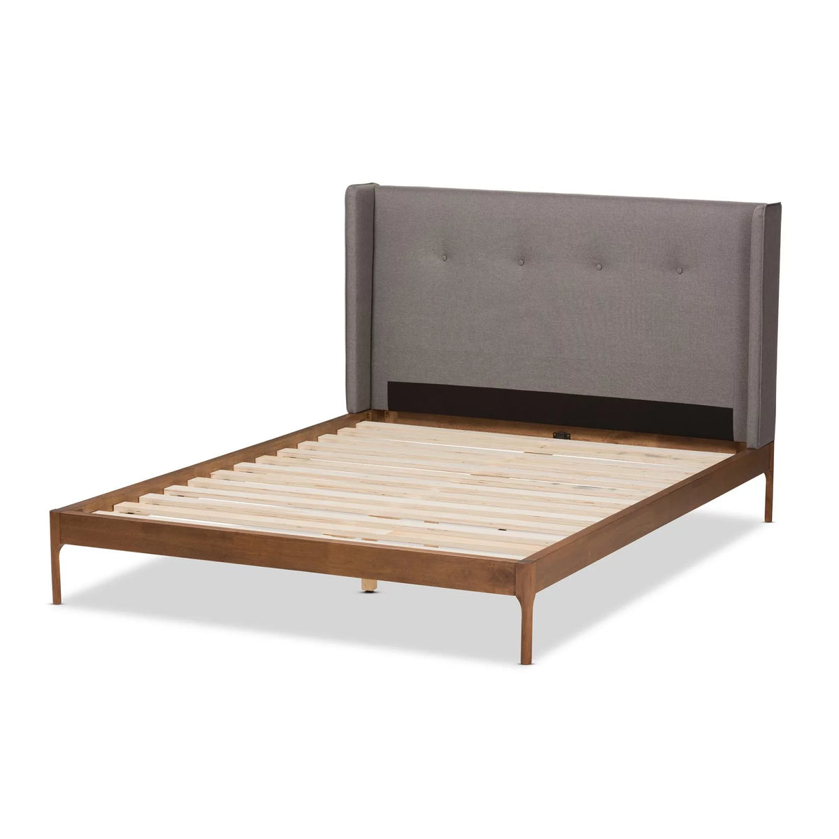 Walnut Wood Platform Bed P41978