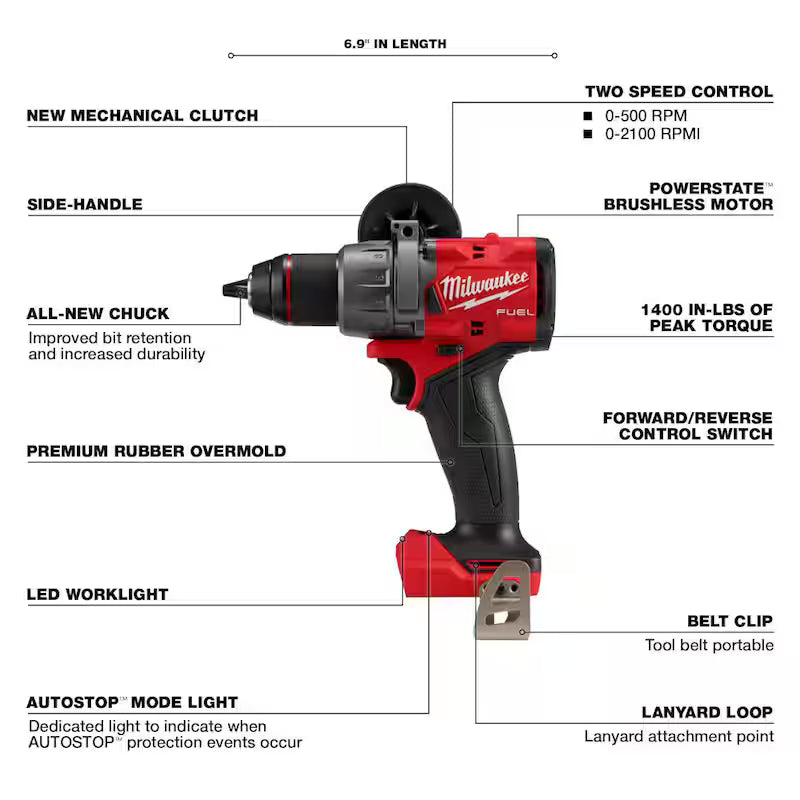 18V Lithium-Ion Brushless Cordless Hammer Drill with 5-Piece Carbide Hammer Drill Bit Set E9152