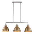 3-Lights Kitchen Island Pendant Lighting Satin Nickel Gold Metal Shade Y2354