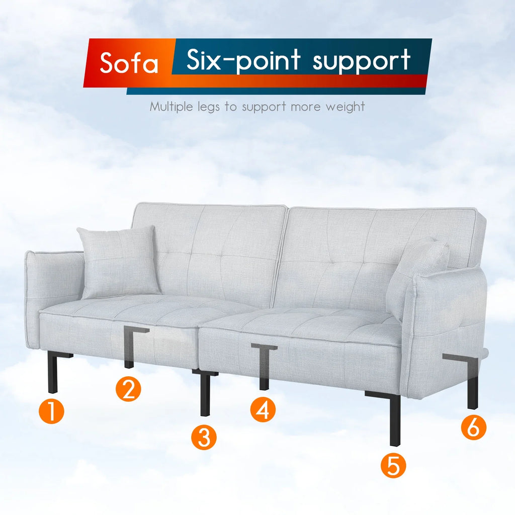 78" Memory Foam Convertible Futon Sofa B904