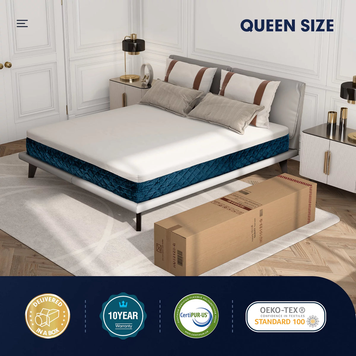 10'' Plush Gel Memory Foam Hybrid Mattress Full F605
