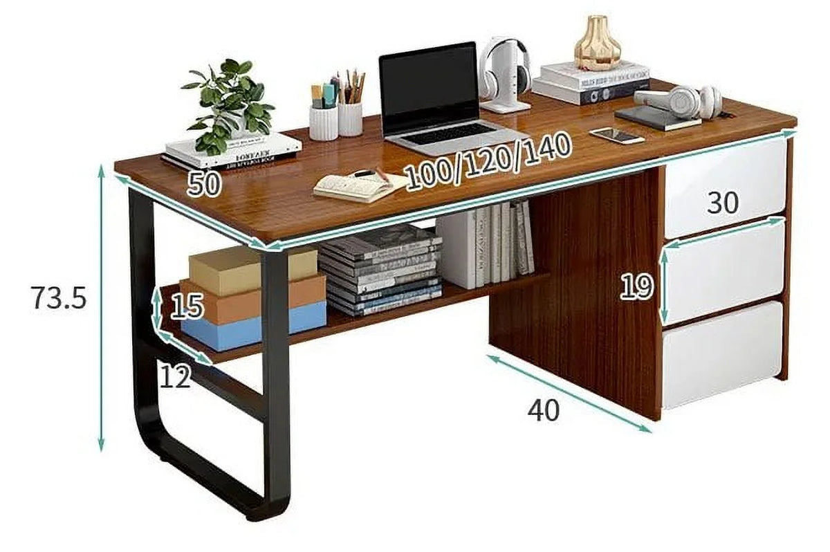 Wooden Study Desk with Storage Drawers E1068
