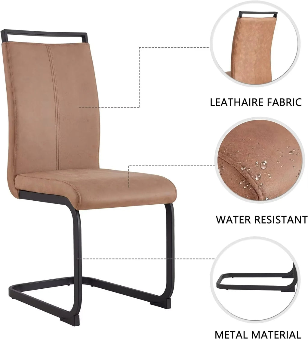 Soft Fabric Dining Chairs Set of 6 with Padded Seat B725237
