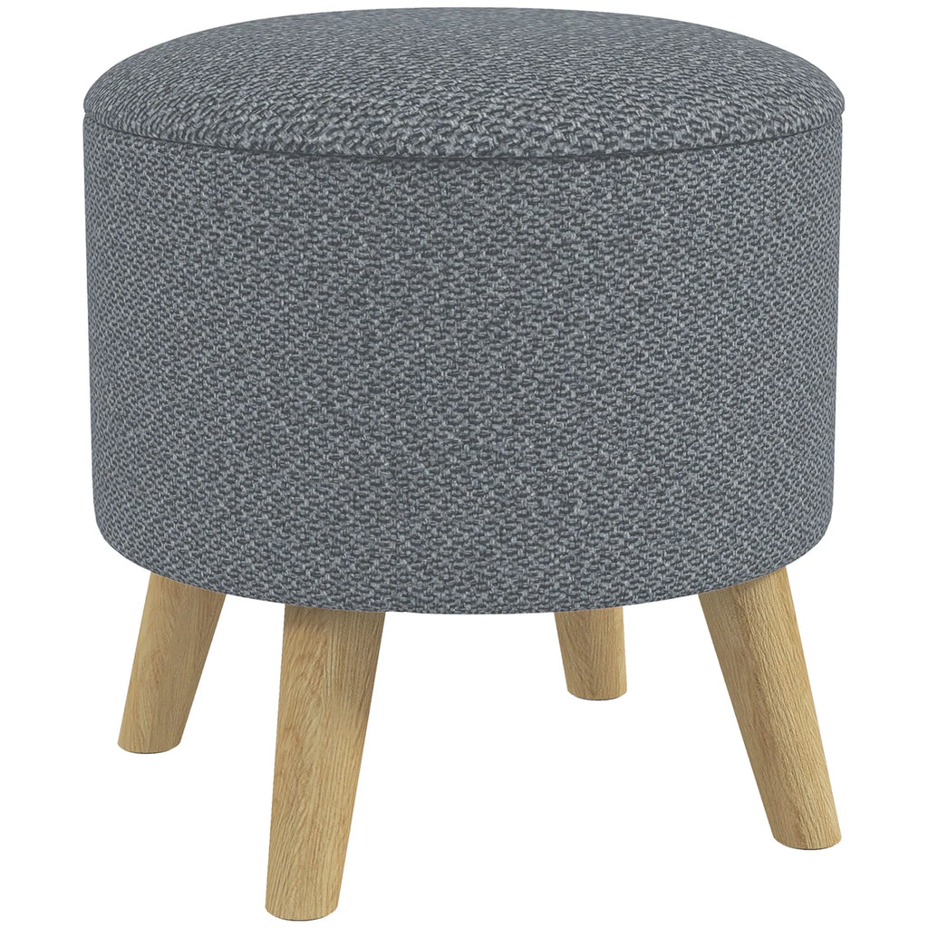 Gray Round Storage Ottoman U934296