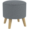 Gray Round Storage Ottoman U934296