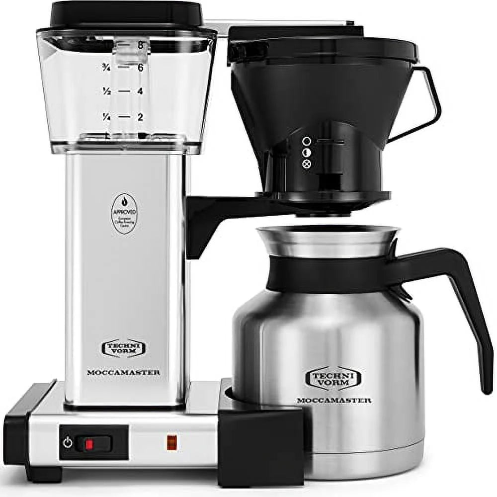 Manual-Adjust Drip-Stop Coffee Maker 32 oz Thermal Carafe Polished Silver R1737