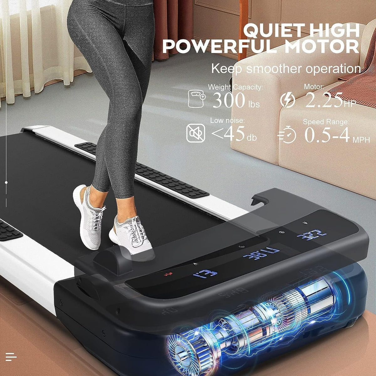 2 in 1 Folding Treadmill with Remote Control T136