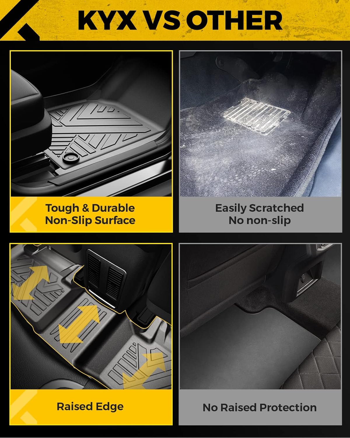 All Weather TPE Black Car Floor Mats B405